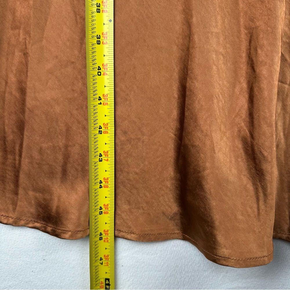 Lulus Incredible Love Brown Satin Cowl Back Midi Slip Dress Party Wedding Formal - Picture 13 of 14